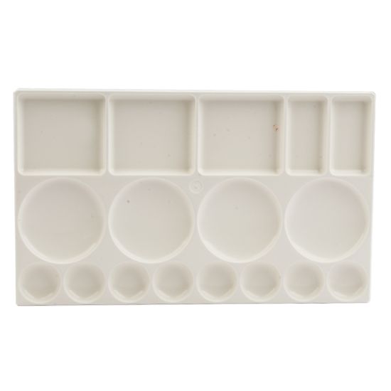 صورة بالته ألوان بلاستيك أبيض 17 عين مستطيلة – أرك 314