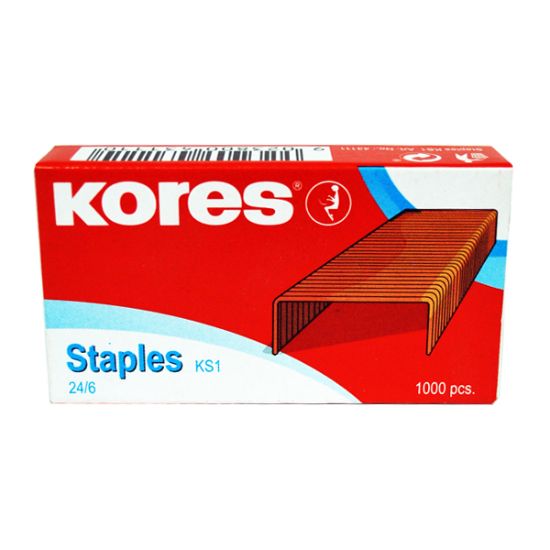 صورة دبابيس دباسة نحاس أصلي علبة حمراء مقاس 6/24 كورس موديل 43111