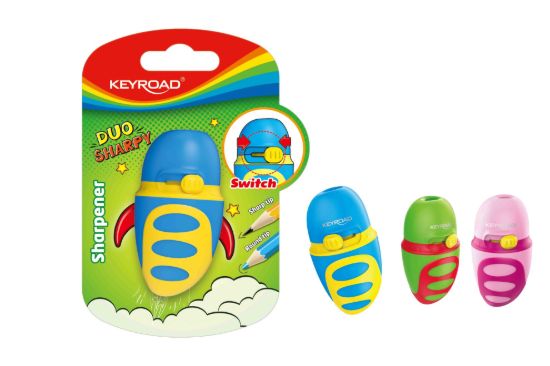 صورة براية شاربي بلاستيك شفرة معدن 1 عين بزرار غلق كي رود موديلKR971605 