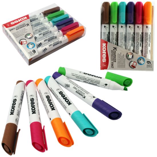 صورة طقم قلم سبورة مشطوف 6 ألوان كورس رقم 20803