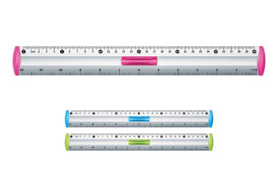 صورة مسطرة ألمونيوم 30 سم بمكان للقلم - كي رود موديل KR971330