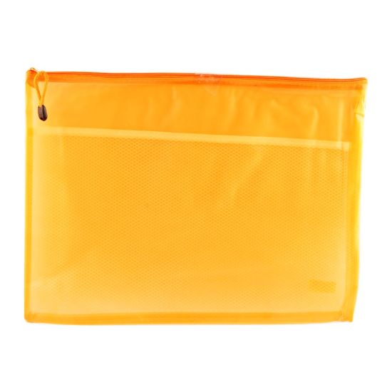 صورة حافظة بلاستيكية بسوستة مع فاصل شبك  برتقاليA3  - سيمبا