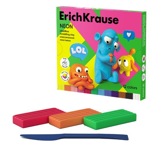 صورة صلصال جولي فريندز ألوان فسفوري بأداة تشكيل - 12 قطعة 216 جم -  اريك كراوس موديل 61355