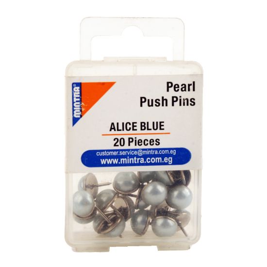 صورة علبة بلاستيك دبوس مكتب منترا - لون ازرق فاتح - 20 دبوس موديل 95652