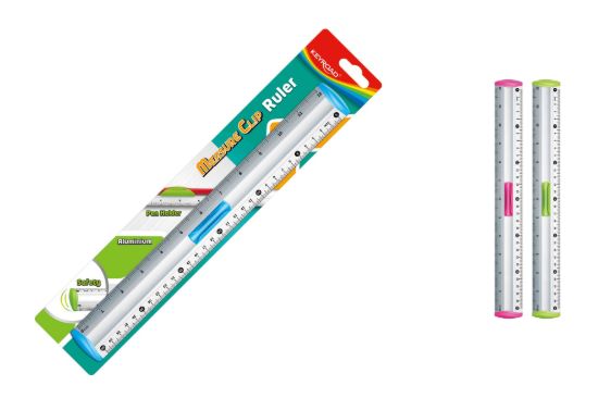 صورة مسطرة ألمونيوم بمكان للقلم 30 سم كي رود موديل  KR971313