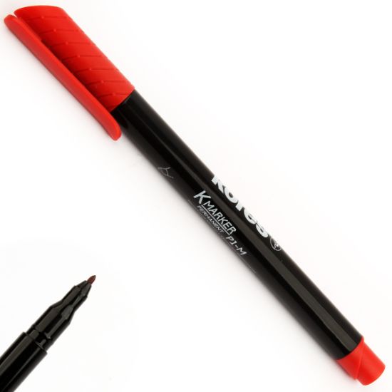 صورة قلم ماركر دائم سن رفيع للسى دى أحمر كورس موديل 22107.