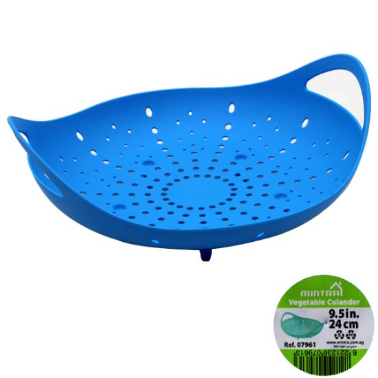 صورة مصفاة خضار بلاستيك أزرق 24 سم – مينترا 07961