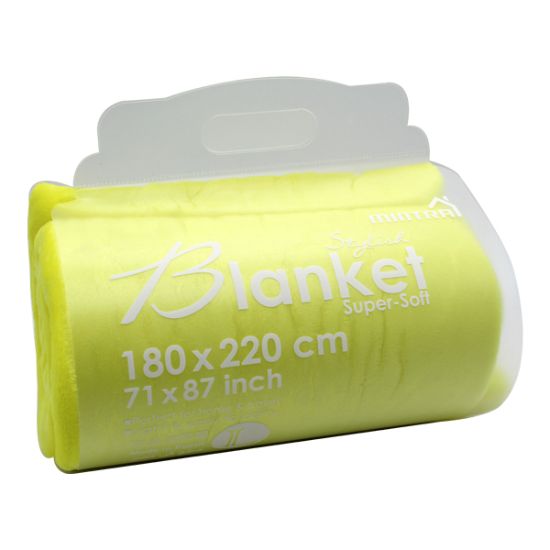 صورة بطانية مايكروفيبر أصفر 180 * 220 سم منترا