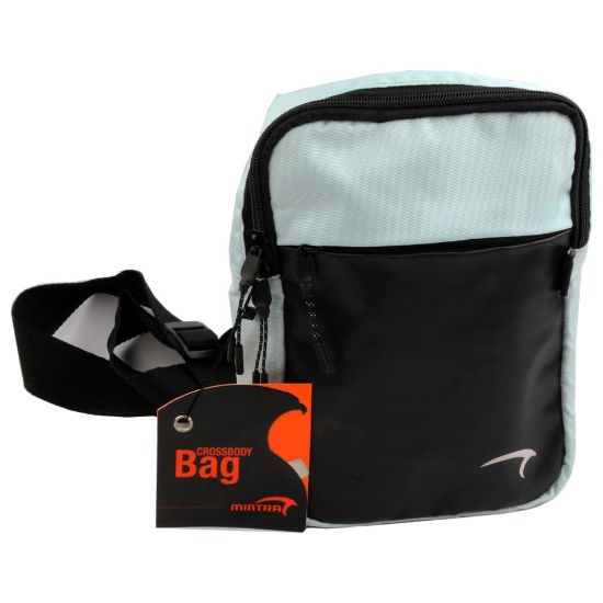 صورة حقيبة كروس أسود في أزرق فاتح 3 سوستة 6 * 22.5 * 16.5 سم – منترا 09409.