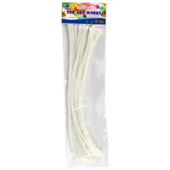 صورة أعواد سلك مرن قطيفة - كيس 20 قطعة - لون أبيض - سيمبا موديل MT203