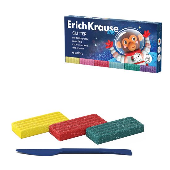 صورة صلصال ألوان جليتر اريك كراوس بأداة تشكيل - 6 قطع 108 جم - موديل 61337