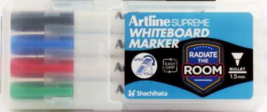 صورة طقم 4 ألوان قلم سبورة سن مدور غامق -  أرت لاين سوبريم موديل EPF-507